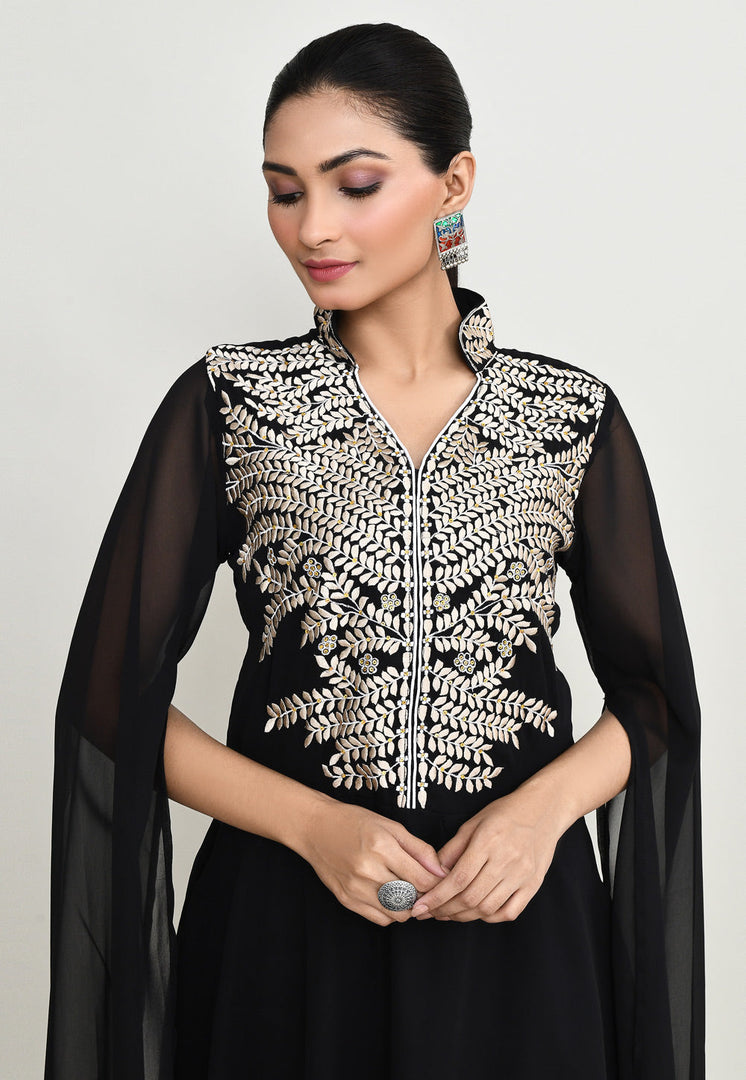 Black Rayon Kurta Set