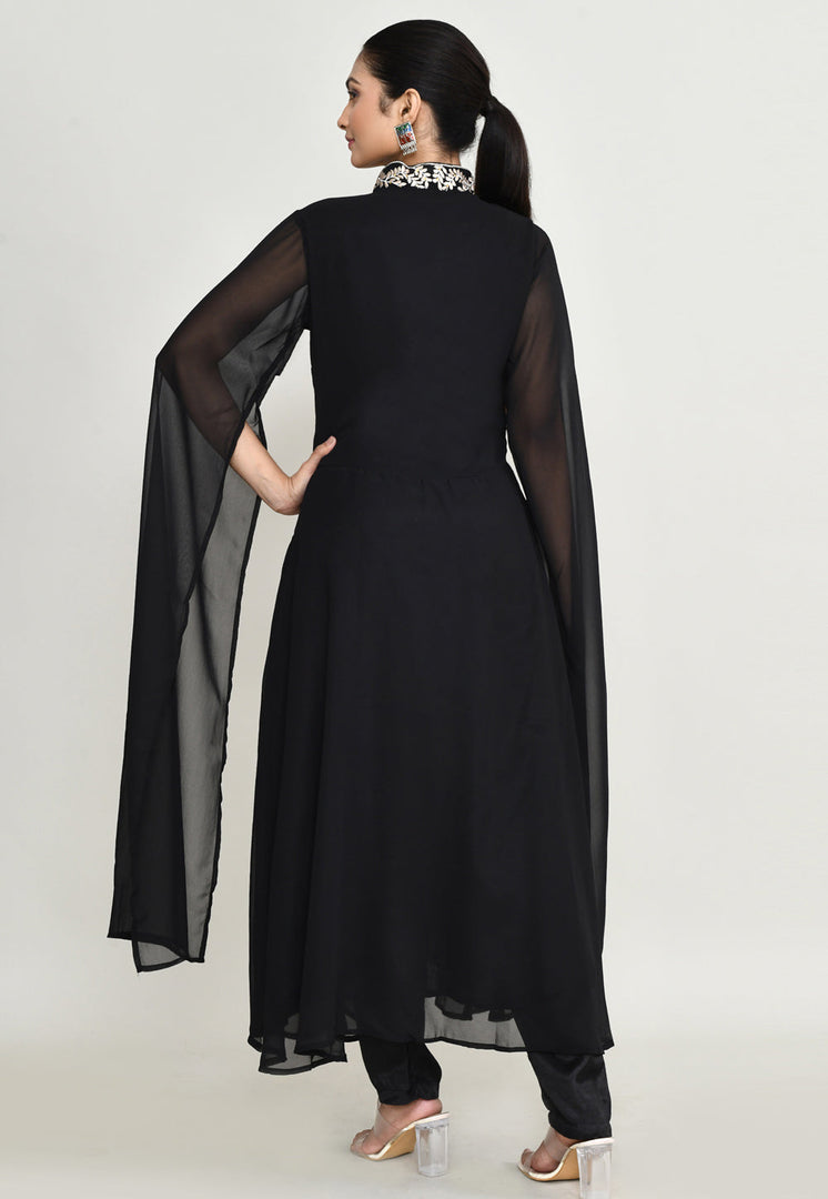 Black Rayon Kurta Set