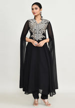 Load image into Gallery viewer, Black Rayon Kurta Set
