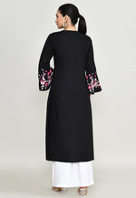 Load image into Gallery viewer, Black Rayon Kurta Set With Palazzo
