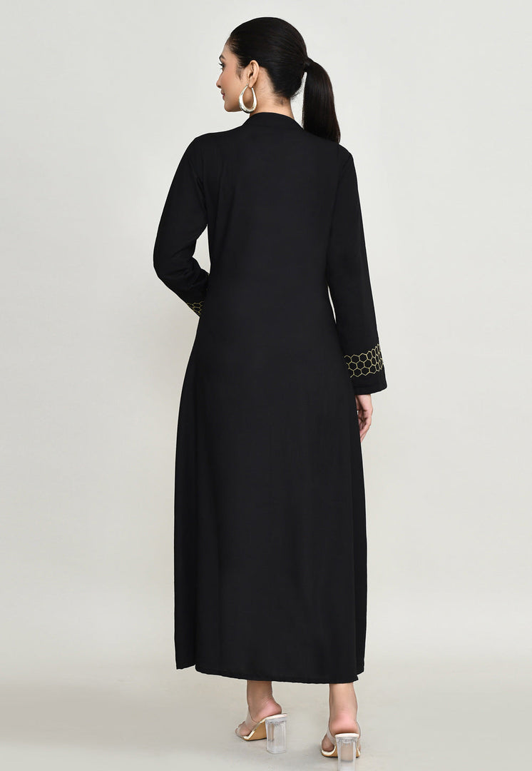 Black Rayon Kurta Set With Palazzo