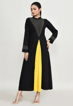 Load image into Gallery viewer, Black Rayon Kurta Set With Palazzo
