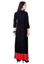 Load image into Gallery viewer, Black Rayon Kurta Set With Palazzo
