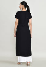 Load image into Gallery viewer, Black Rayon Kurta Set With Palazzo

