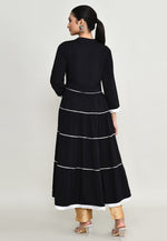 Load image into Gallery viewer, Black Rayon Kurta Set With Pant

