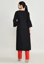 Load image into Gallery viewer, Black Rayon Kurta Set With Pant
