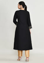 Load image into Gallery viewer, Black Rayon Kurta Set With Pant
