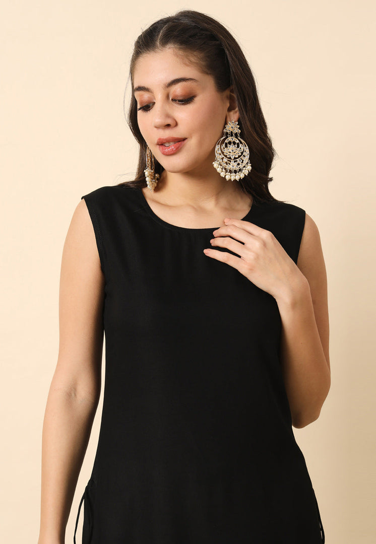 Black Rayon Long Kurti
