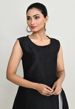 Load image into Gallery viewer, Black Rayon Long Kurti
