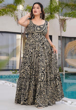 Load image into Gallery viewer, Black Rayon Printed Gown
