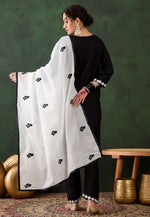 Load image into Gallery viewer, Black Rayon Readymade Chikankari Suit
