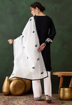 Load image into Gallery viewer, Black Rayon Readymade Chikankari Suit
