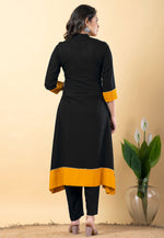 Load image into Gallery viewer, Black Rayon Readymade Pakistani Suit
