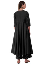 Load image into Gallery viewer, Black Rayon Readymade Palazzo Suit
