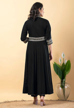 Load image into Gallery viewer, Black Rayon Readymade Pant Style Suit
