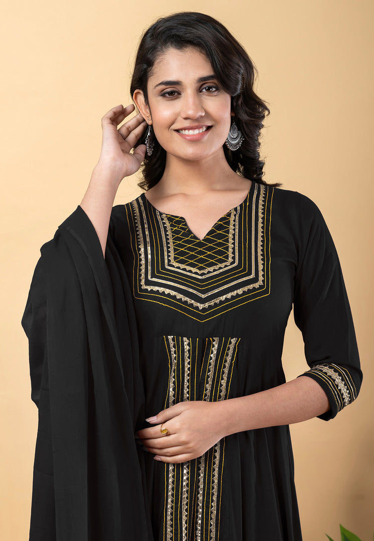 Black Rayon Readymade Pant Style Suit