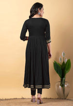 Load image into Gallery viewer, Black Rayon Readymade Pant Style Suit
