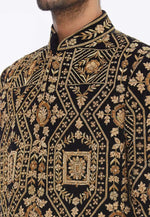 Load image into Gallery viewer, Black Rayon Sherwani
