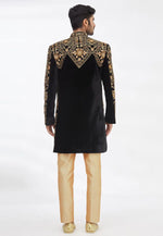 Load image into Gallery viewer, Black Rayon Sherwani
