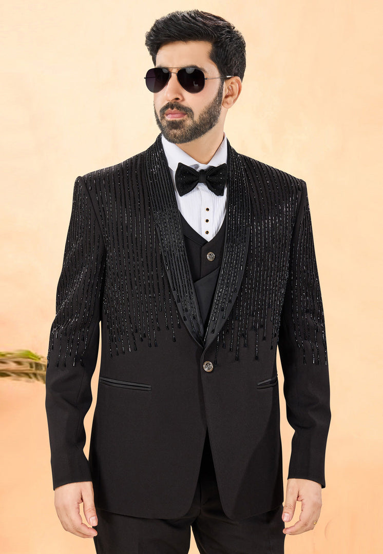 Black Rayon Tuxedos Suit