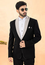 Load image into Gallery viewer, Black Rayon Tuxedos Suit
