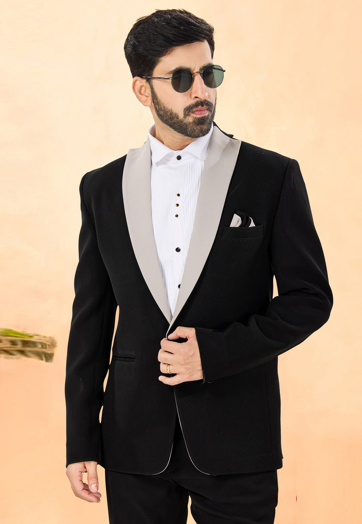 Black Rayon Tuxedos Suit