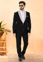 Load image into Gallery viewer, Black Rayon Tuxedos Suit
