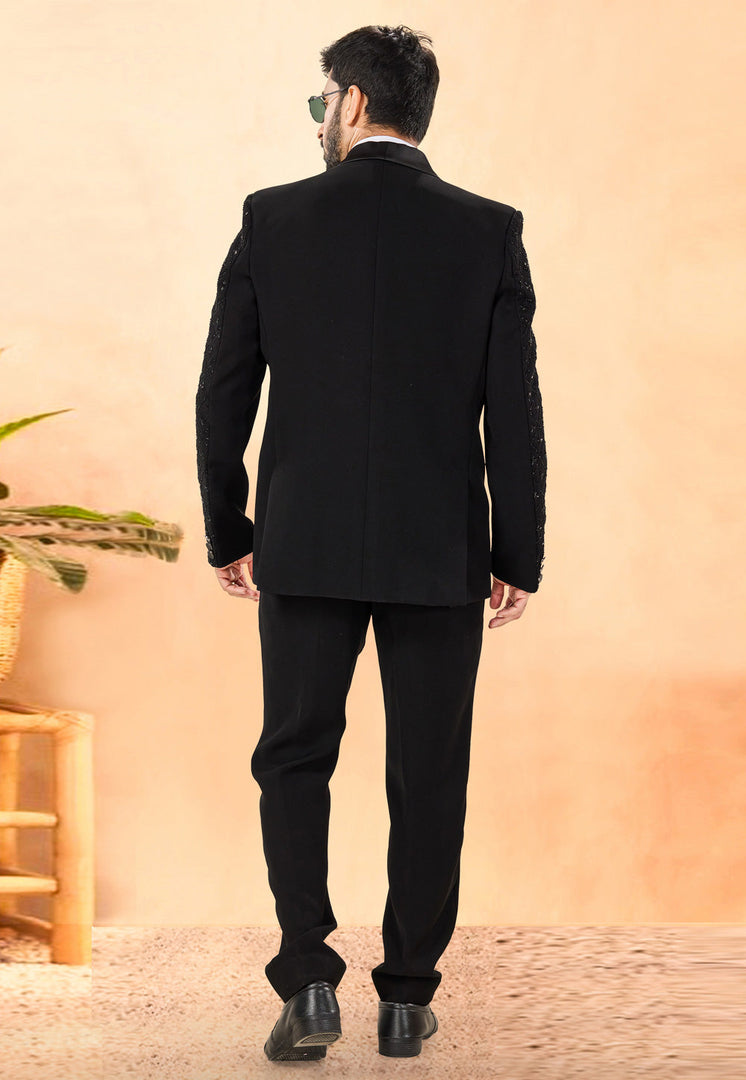Black Rayon Tuxedos Suit
