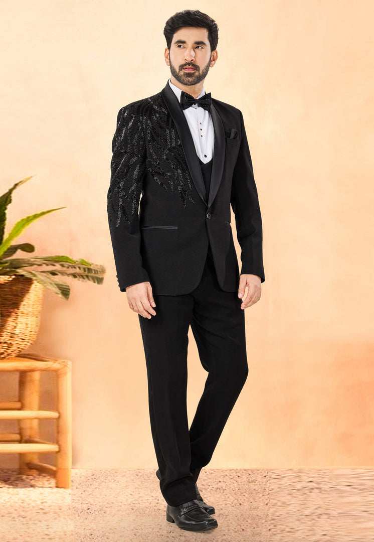 Black Rayon Tuxedos Suit