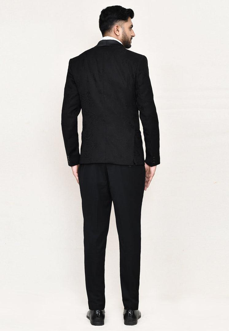 Black Satin Silk Tuxedos Suit