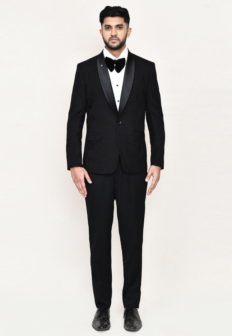 Black Satin Silk Tuxedos Suit