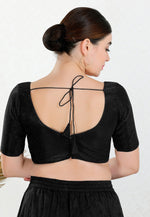 Load image into Gallery viewer, Black Shimmer Readymade Blouse

