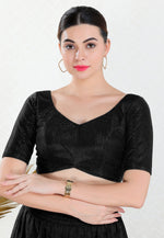 Load image into Gallery viewer, Black Shimmer Readymade Blouse

