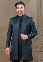 Load image into Gallery viewer, Black Silk Indo Western Suit
