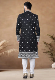 Black Silk Indo Western Suit