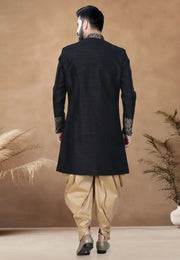 Black Silk Indo Western Suit