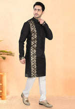 Load image into Gallery viewer, Black Silk Kurta Pajama

