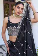 Load image into Gallery viewer, Black Silk Lehenga Choli
