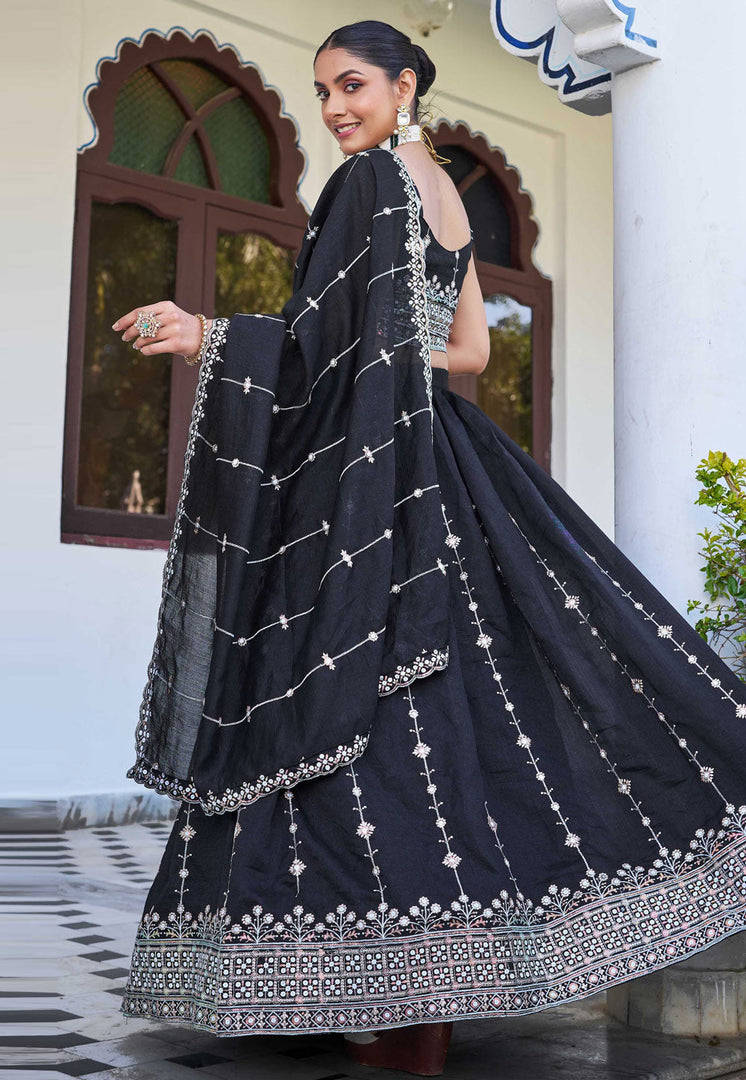 Black Silk Lehenga Choli