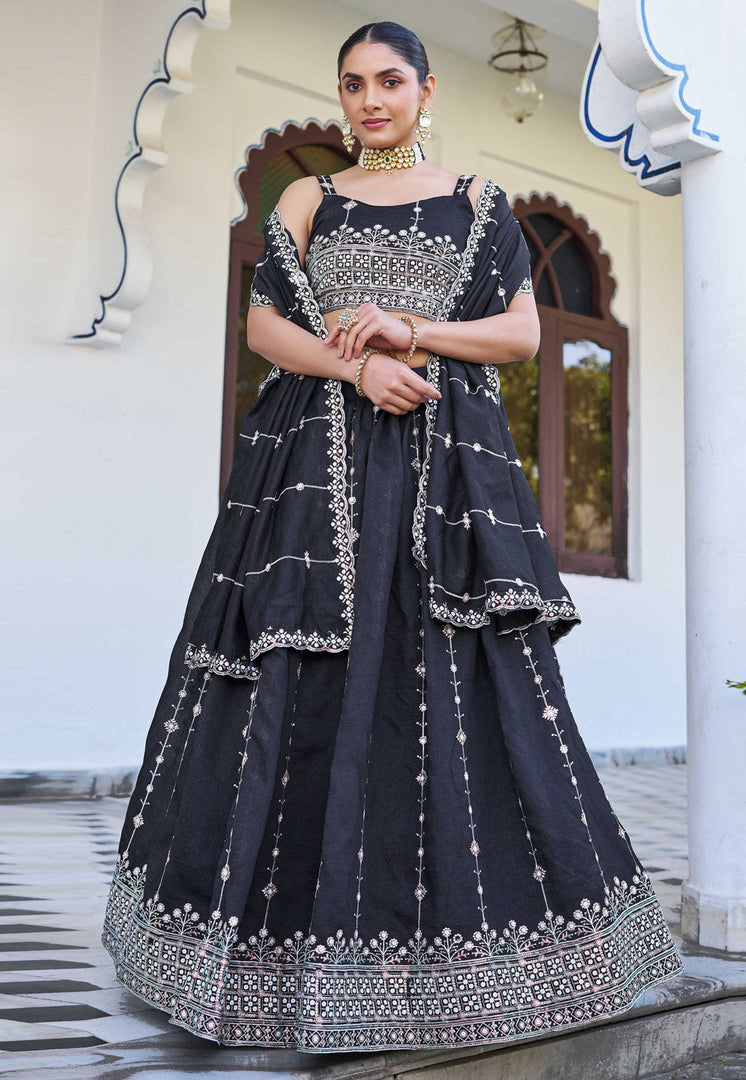 Black Silk Lehenga Choli