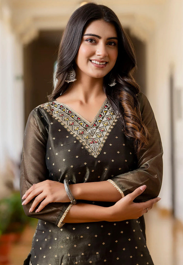 Black Silk Long Tunic