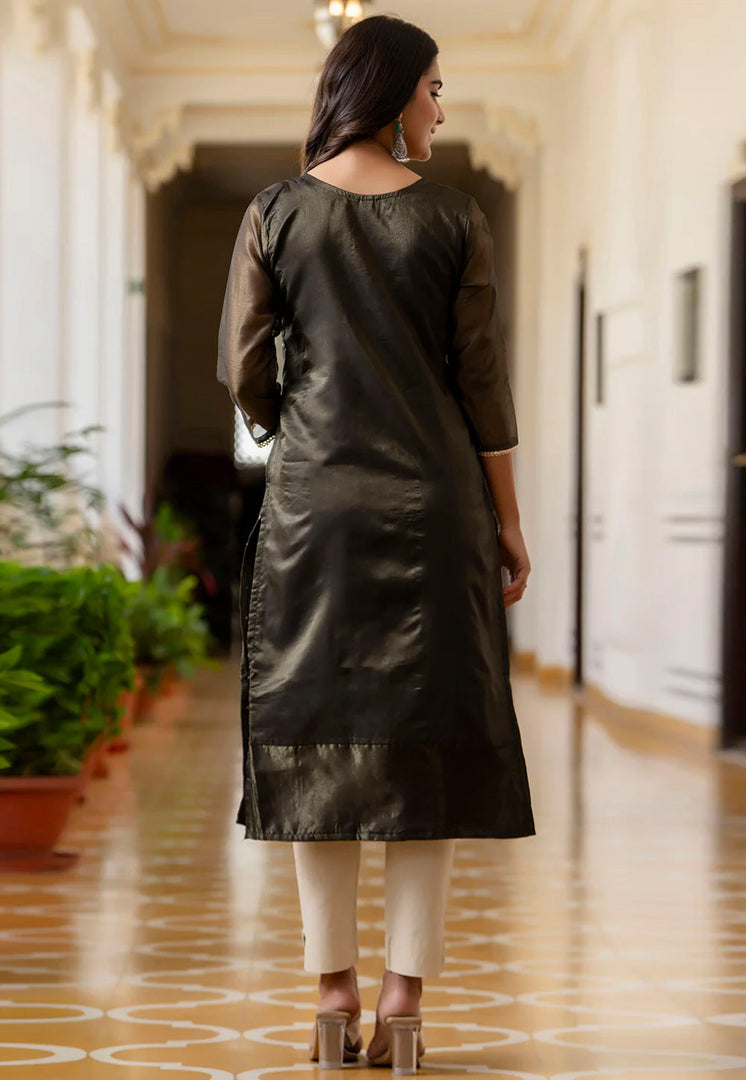 Black Silk Long Tunic