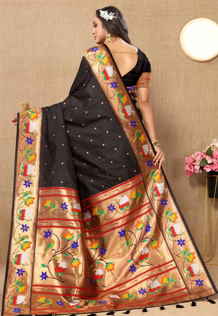 Black Silk Paithani Saree