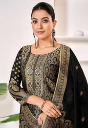 Black Silk Pakistani Suit