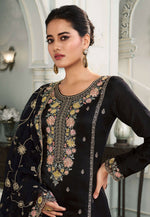 Load image into Gallery viewer, Black Silk Pakistani Suit
