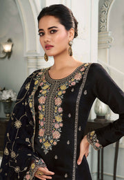 Black Silk Pakistani Suit