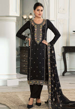Load image into Gallery viewer, Black Silk Pakistani Suit
