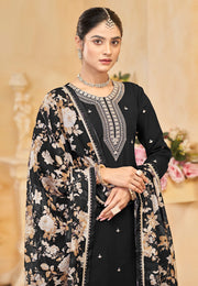 Black Silk Palazzo Suit