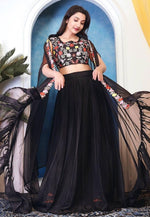 Load image into Gallery viewer, Black Silk Readymade A Line Lehenga Choli
