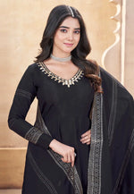 Load image into Gallery viewer, Black Silk Readymade Pakistani Suit
